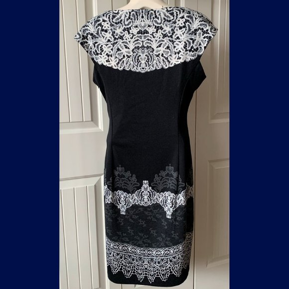 💥2/$30 London Times Knit “Chandelier” Dress sz12 - Picture 3 of 7